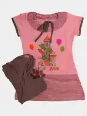 Кораллово-розовый комплект для девочек: туника и велосипедки, 2-12 лет