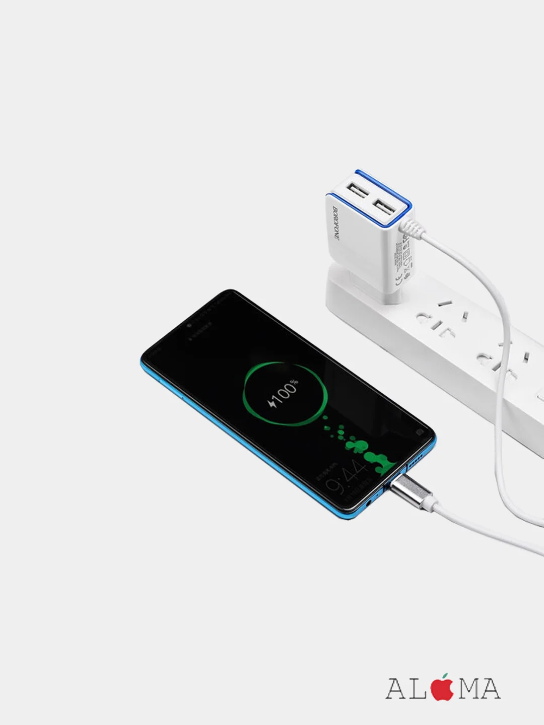 Сетевое зарядное устройство Borofone BA35A, 2хUSB + кабель для Apple iPhone lightning 2.1A