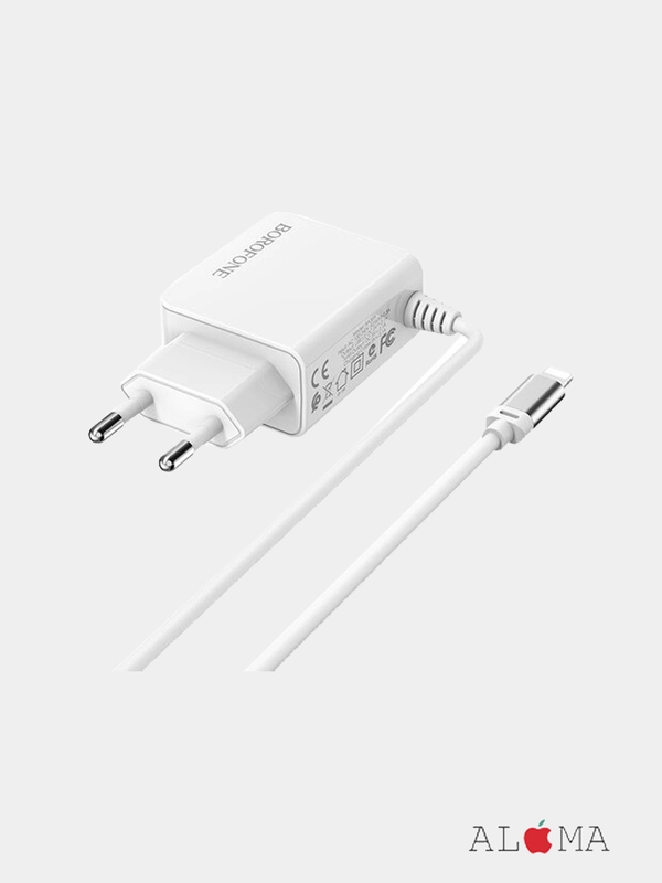 Сетевое зарядное устройство Borofone BA35A, 2хUSB + кабель для Apple iPhone lightning 2.1A