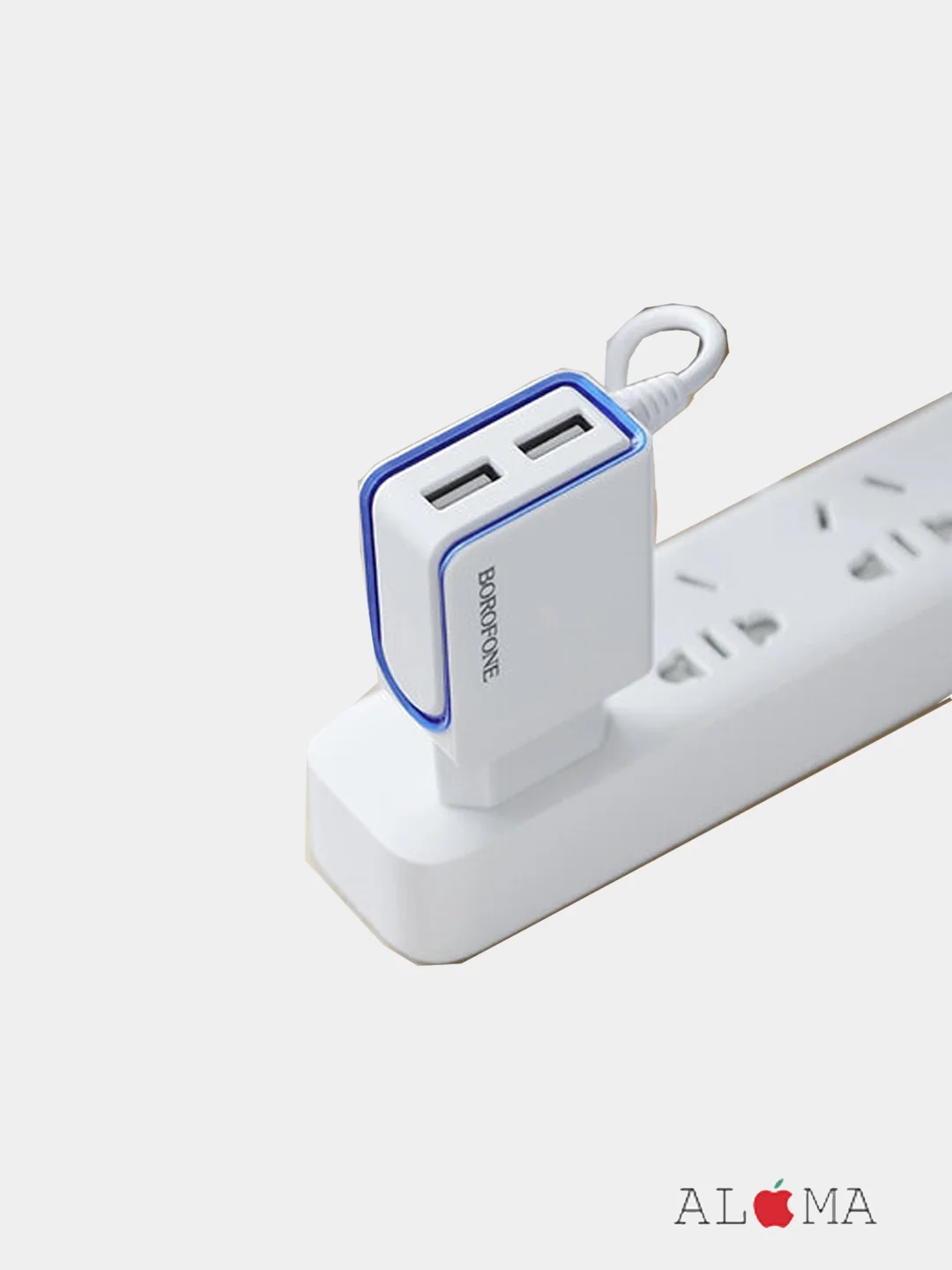 Сетевое зарядное устройство Borofone BA35A, 2хUSB + кабель для Apple iPhone lightning 2.1A
