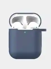 Серый силиконовый чехол для беспроводных наушников AirPods