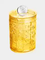 Желтый стакан для карандашей, Копилка 3D Crystal Blocks Puzzle (Головоломка 3D puzzle)