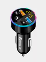 Черный автомобильный Bluetooth FM трансмиттер, с функцией зарядки QC 3.0