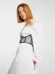 Корсет сетчатый с пайетками на шнуровке