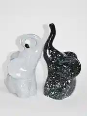 Серебряный статуэтка инь янь слоны пара 20см