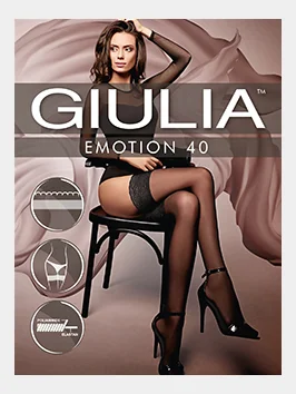 Черный чулки Giulia Emotion, 40 den