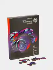 Алый фигурный деревянный пазл
