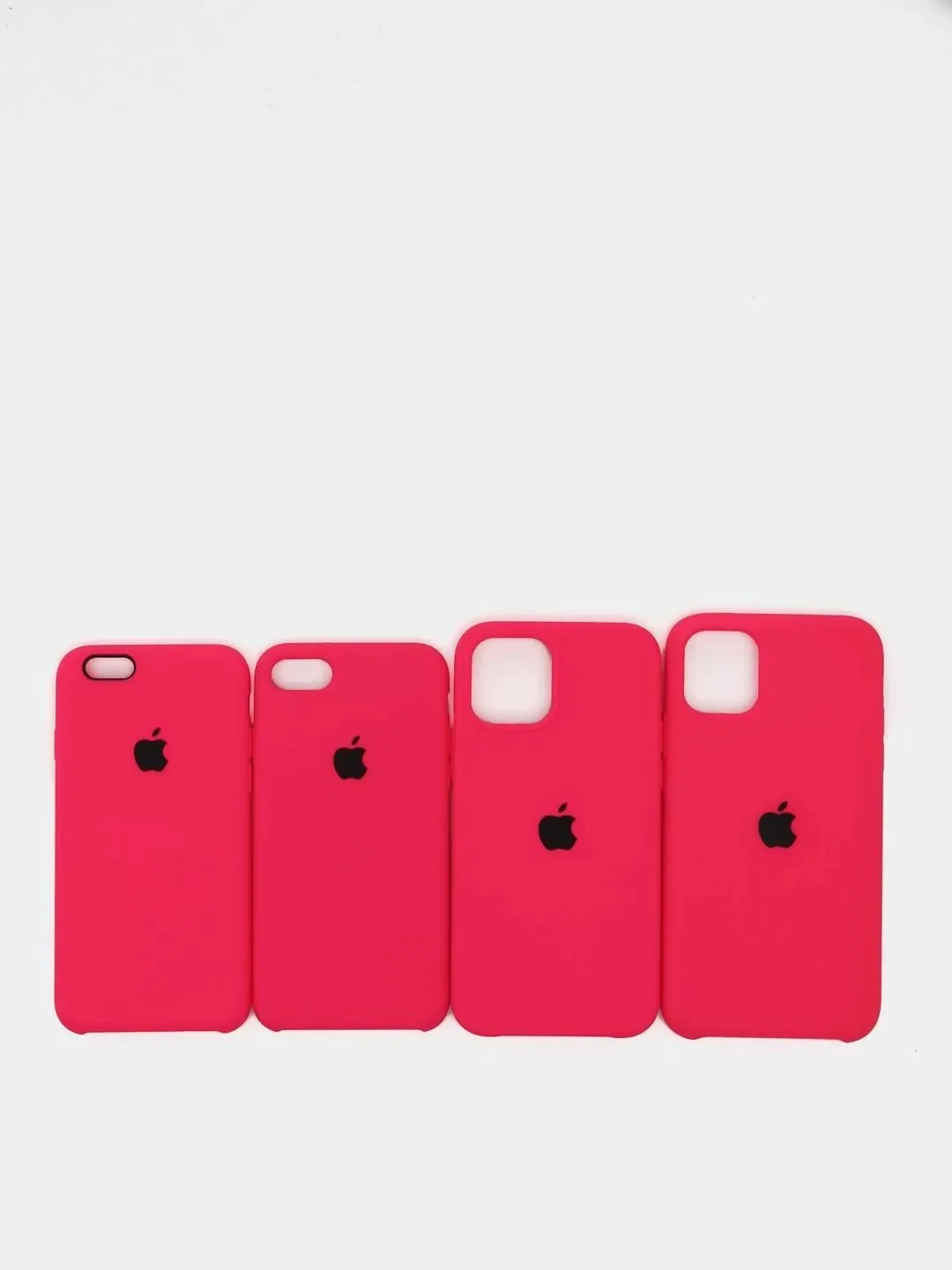 Тёмно-розовый чехол Silicone Case для iPhone 6/6s,6s+,7/8+,7/8,X/XS,XSMax,XR, 11, 12, Pro, Pro MAX, Mini