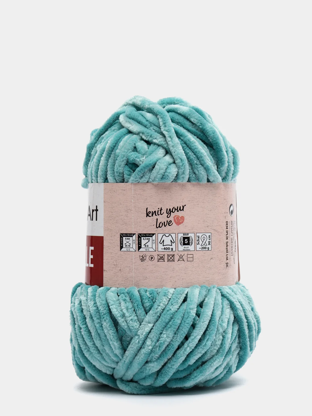 Бирюзовый пряжа плюшевая YarnArt Chenille