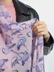 Индиго шарф шифоновый с фламинго