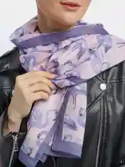 Индиго шарф шифоновый с фламинго