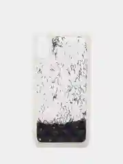 Черный силиконовый чехол-накладка с жидкими блестками для iPhone