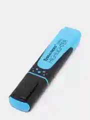 Голубой текстовыделитель BRAUBERG SUPER, 1 шт., прорезиненный корпус, линия 1-5 мм, цвета 6 видов