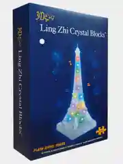 Эйфелева Башня на подставке со светом Crystal Blocks Puzzle (Магический кристал 3D puzzle)