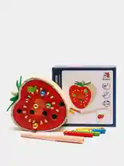 Коралловый магнитная рыбалка, деревянная игрушка поймай червяка