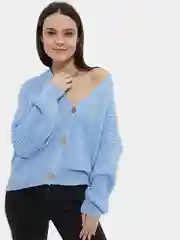Голубой женский кардиган