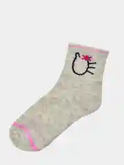 Белый носки женские, средней длины, с котиком, на манжете