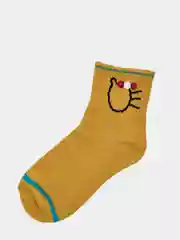 Манго носки женские, средней длины, с котиком, на манжете