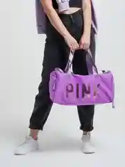 Фиолетовый сумка спортивная женская Pink  для фитнеса