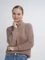 Терракотовый свитер люрекс
