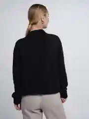Черный свитер велюровая вязка женский