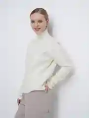 Белый водолазка удлиненная спина женская
