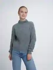 Мятный свитер круп вязка