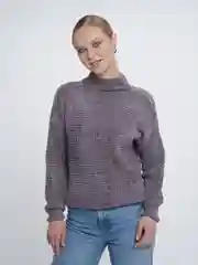 Серый свитер круп вязка