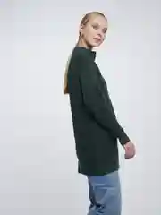 Зеленый свитер женский с пловинчатым замком