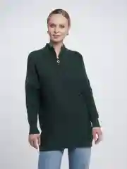 Зеленый свитер женский с пловинчатым замком