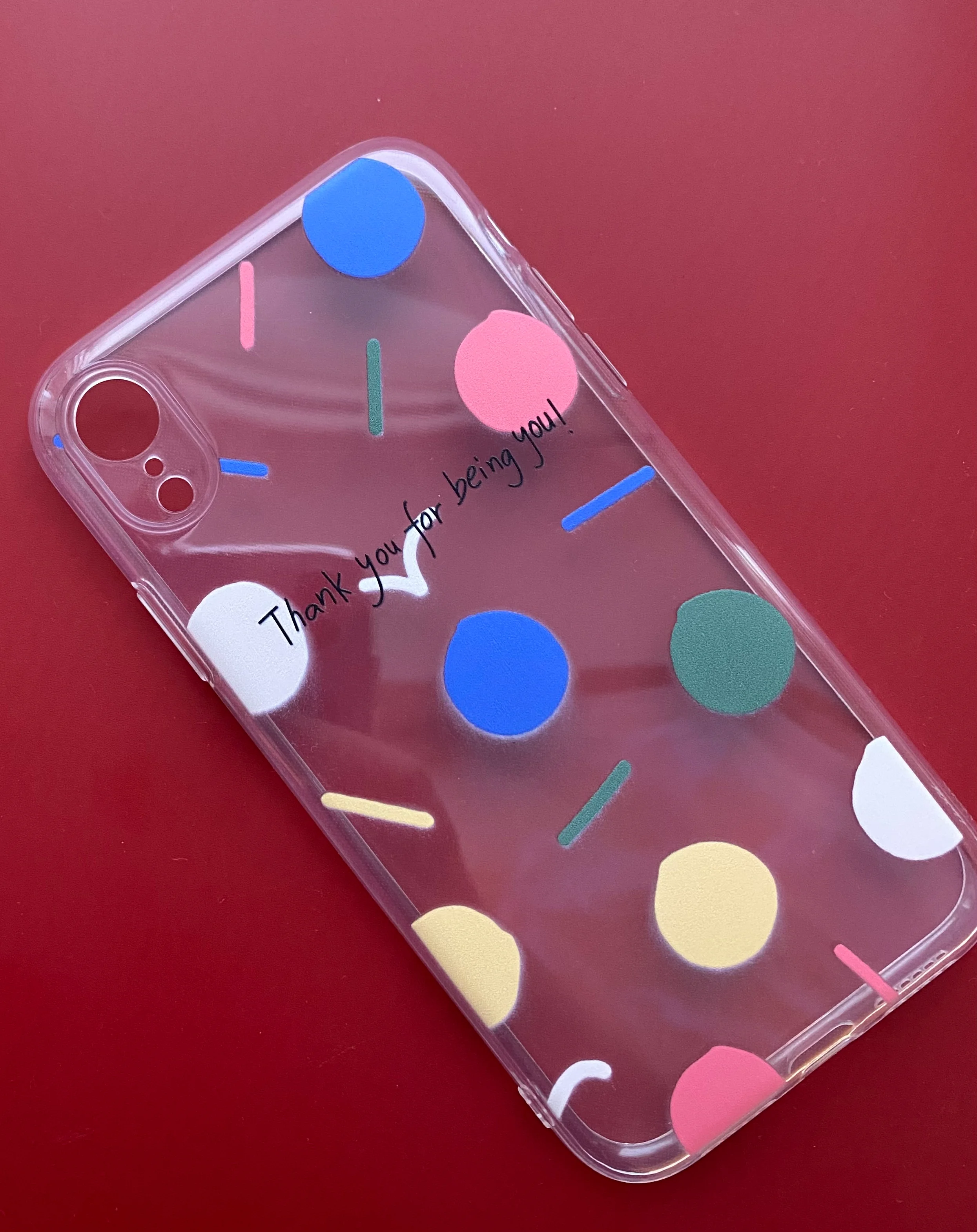 Чехол для Iphone XR, 12, 12 Pro, прозрачный, с надписью и геометрическими фигурами