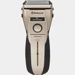 Золотой бритва Sakura SA-5407G, 3 подвижные сетки, влажное бритьё