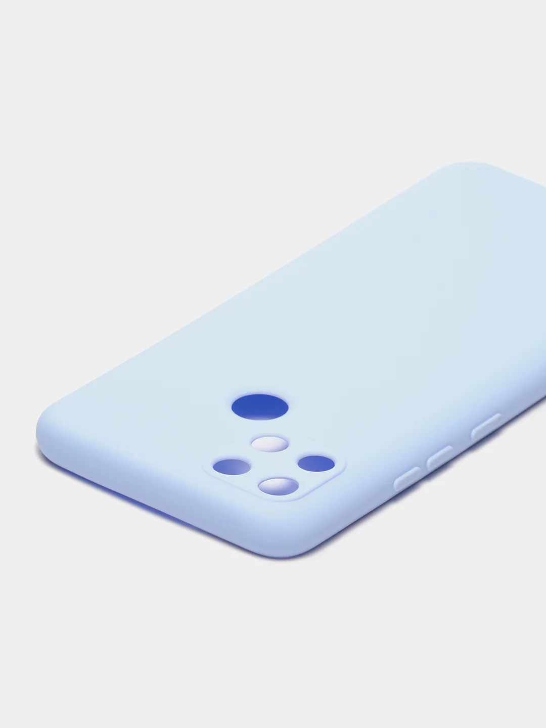 Голубой чехол для Realme C21Y силиконовый, с защитой камеры