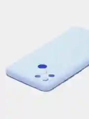 Голубой чехол для Realme C21Y силиконовый, с защитой камеры