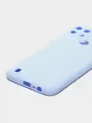 Голубой чехол для Realme C21Y силиконовый, с защитой камеры
