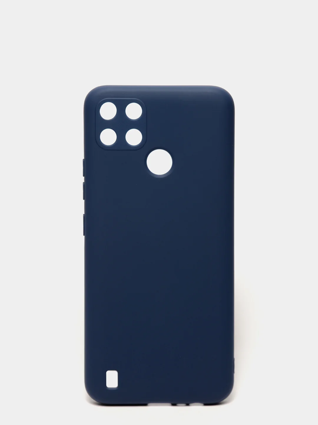 Темно-синий чехол для Realme C21Y силиконовый, с защитой камеры