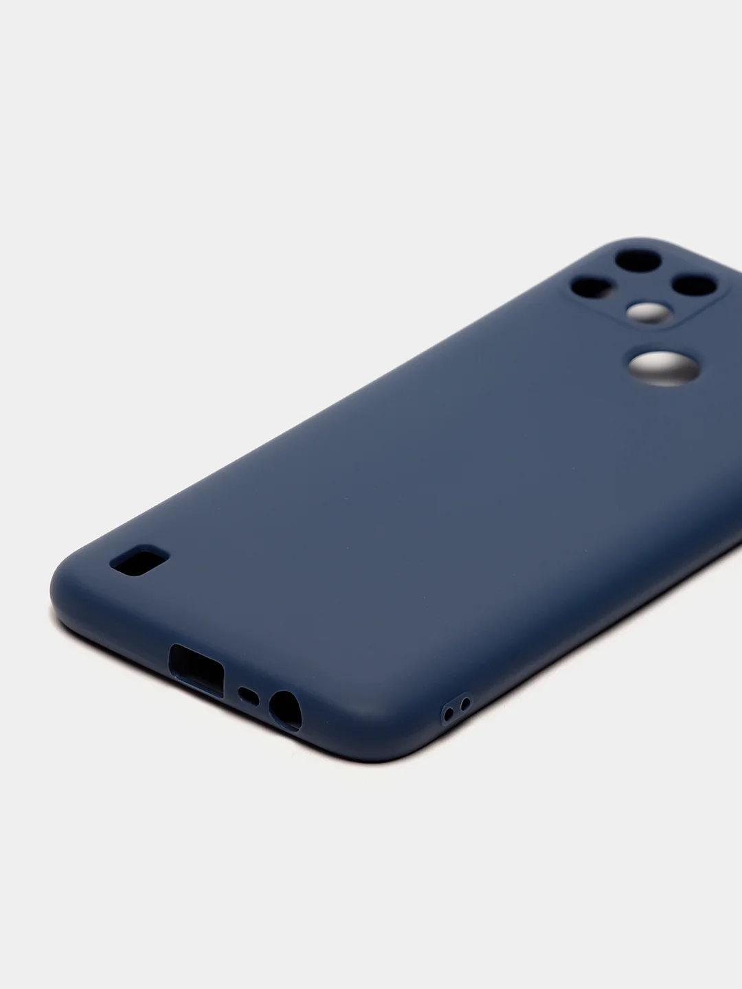 Темно-синий чехол для Realme C21Y силиконовый, с защитой камеры