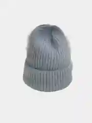 Голубой шапка из ангорки женская теплая, двухслойная