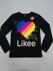 Лонгслив с принтом Likee с длинным рукавом светится в темноте