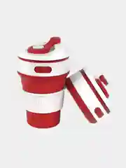 Красный силиконовый складной стакан для напитков Collapsible Coffee Cup, 8 цветов