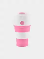 Розовый силиконовый складной стакан для напитков Collapsible Coffee Cup 450 мл, 5 цветов