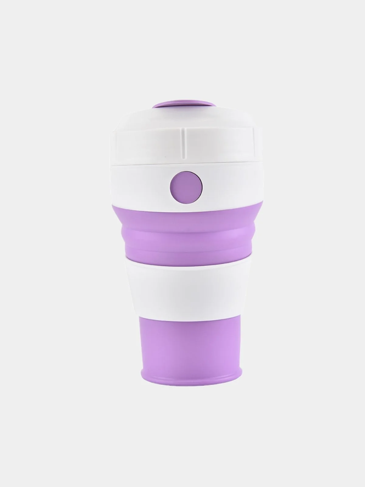 Лавандовый силиконовый складной стакан для напитков Collapsible Coffee Cup 450 мл, 5 цветов