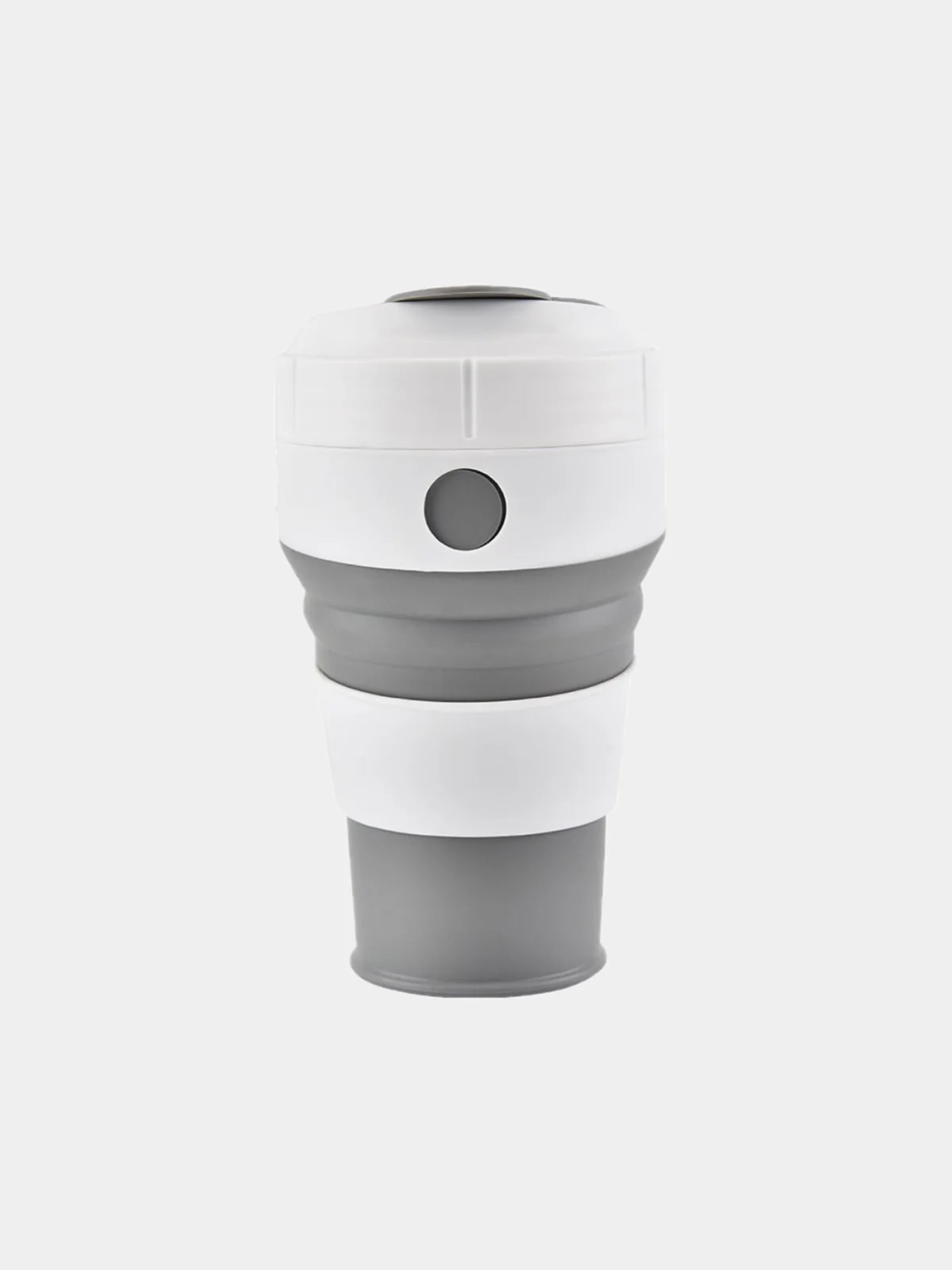 Серый силиконовый складной стакан для напитков Collapsible Coffee Cup 450 мл, 5 цветов