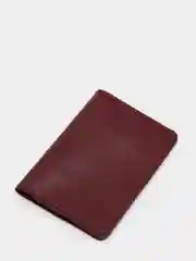 Бордовый обложка для паспорта, черная, кожа