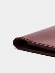 Бордовый обложка для паспорта, черная, кожа