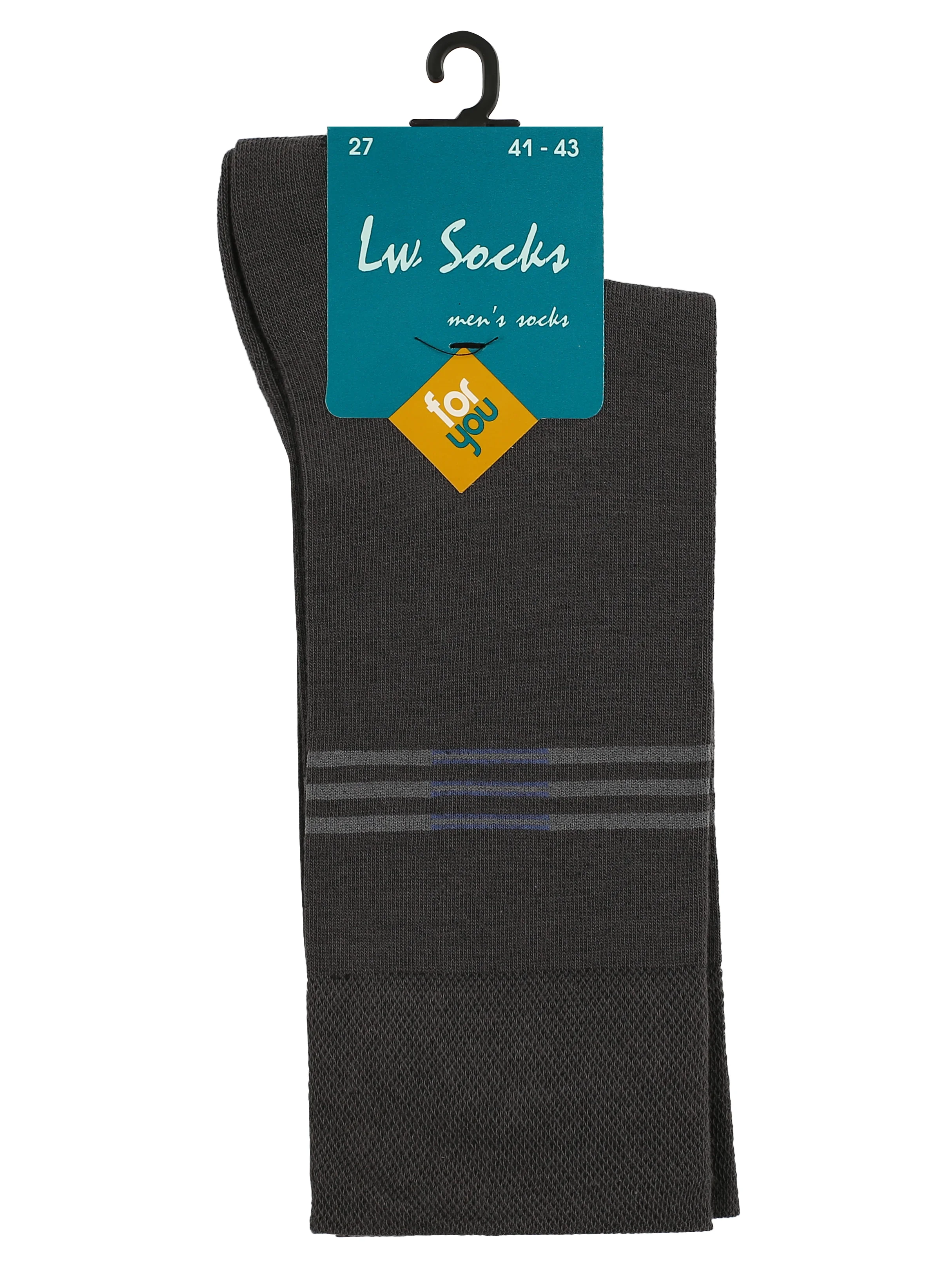 Серый носки мужские 3 пары Lw.Socks из хлопка с лайкрой, утепленные, носочки