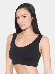 Черный бесшовный топ из микрофибры Giulia