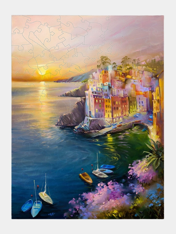 RIOMAGGIORE Пазл-картина Контурный деревянный пазл головоломка HOBBY DAY