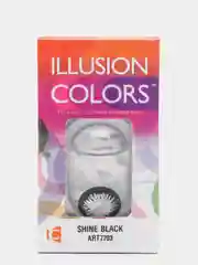 Черный цветные контактные линзы Illusion colors Shine, 2 шт, 3 месяца