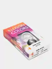 Черный цветные контактные линзы Illusion colors Shine, 2 шт, 3 месяца